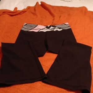 lululemon athletica Black Pants with Pink Waistband